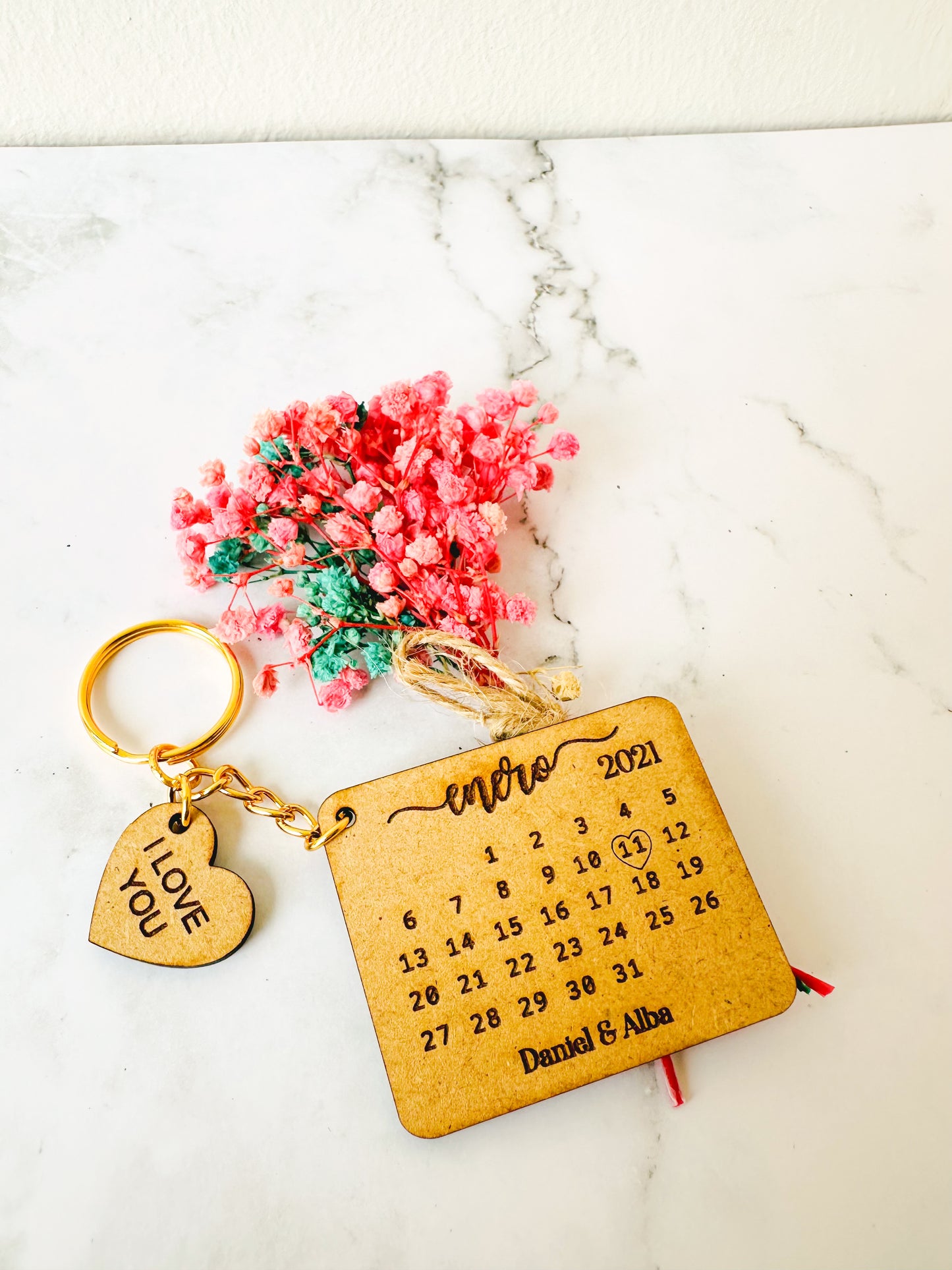 Llavero calendario personalizado