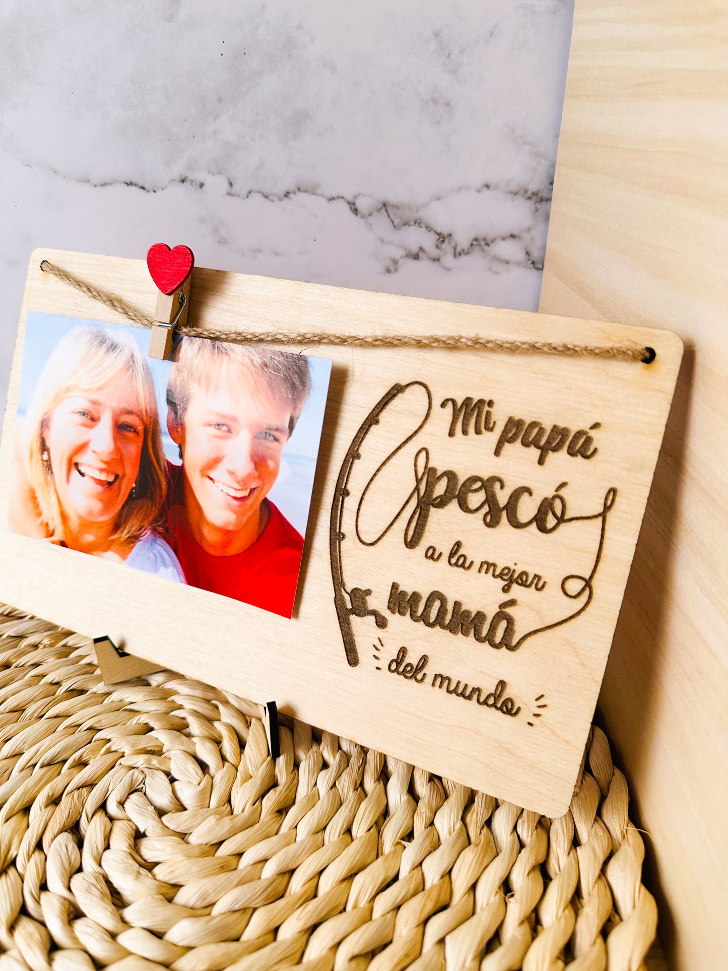 Portafotos "Mi Papá pescó a la Mejor Mamá"