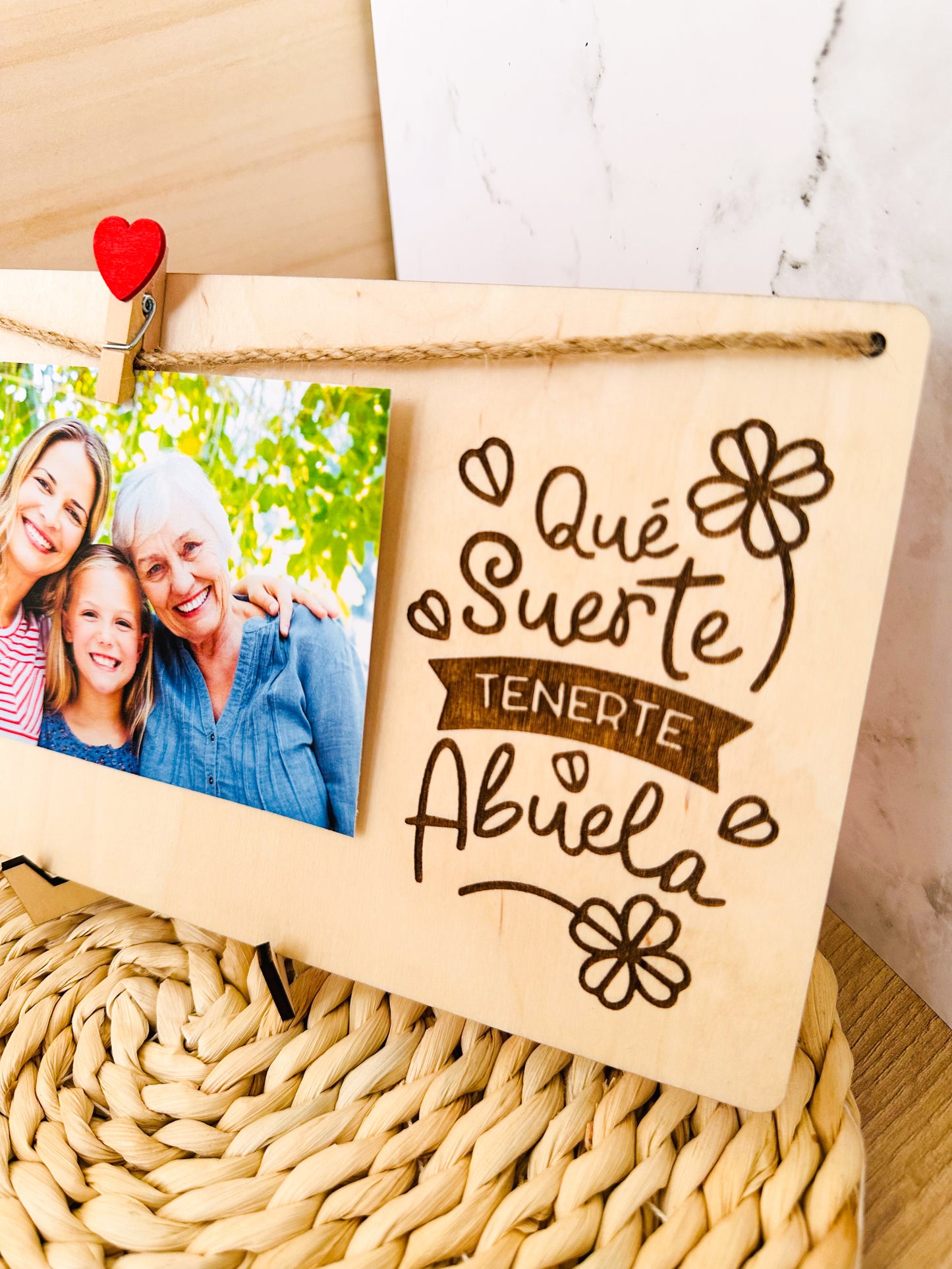 Portafotos "Que Suerte tenerte Abuela"