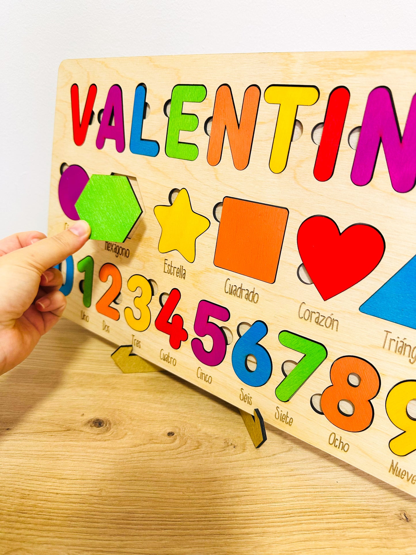 Puzzle Educativo de Formas y Números – Personalizado con Nombre