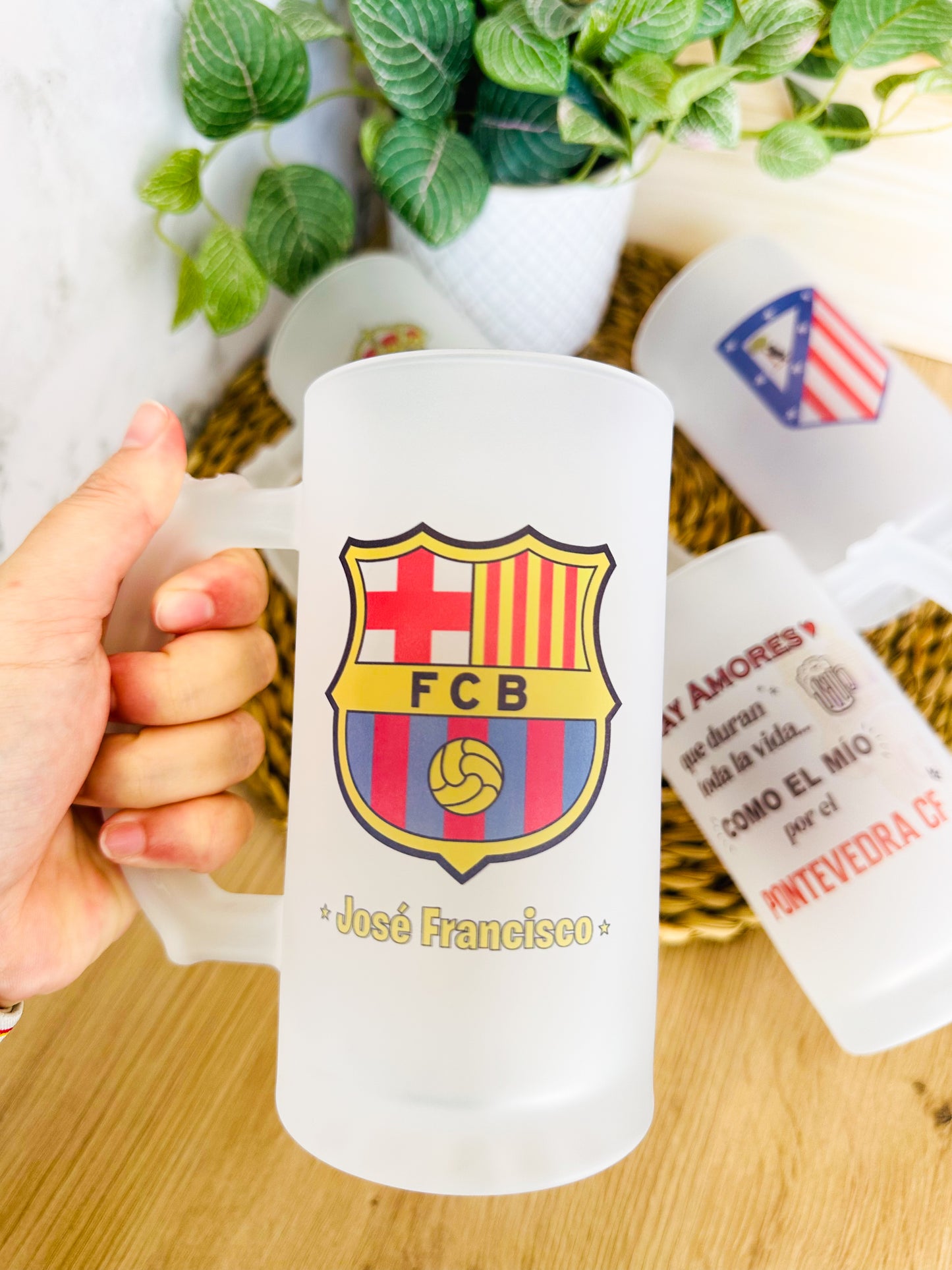 🍺Jarra+Escudo+Nombre+ Envío→ 19,95 €⚽