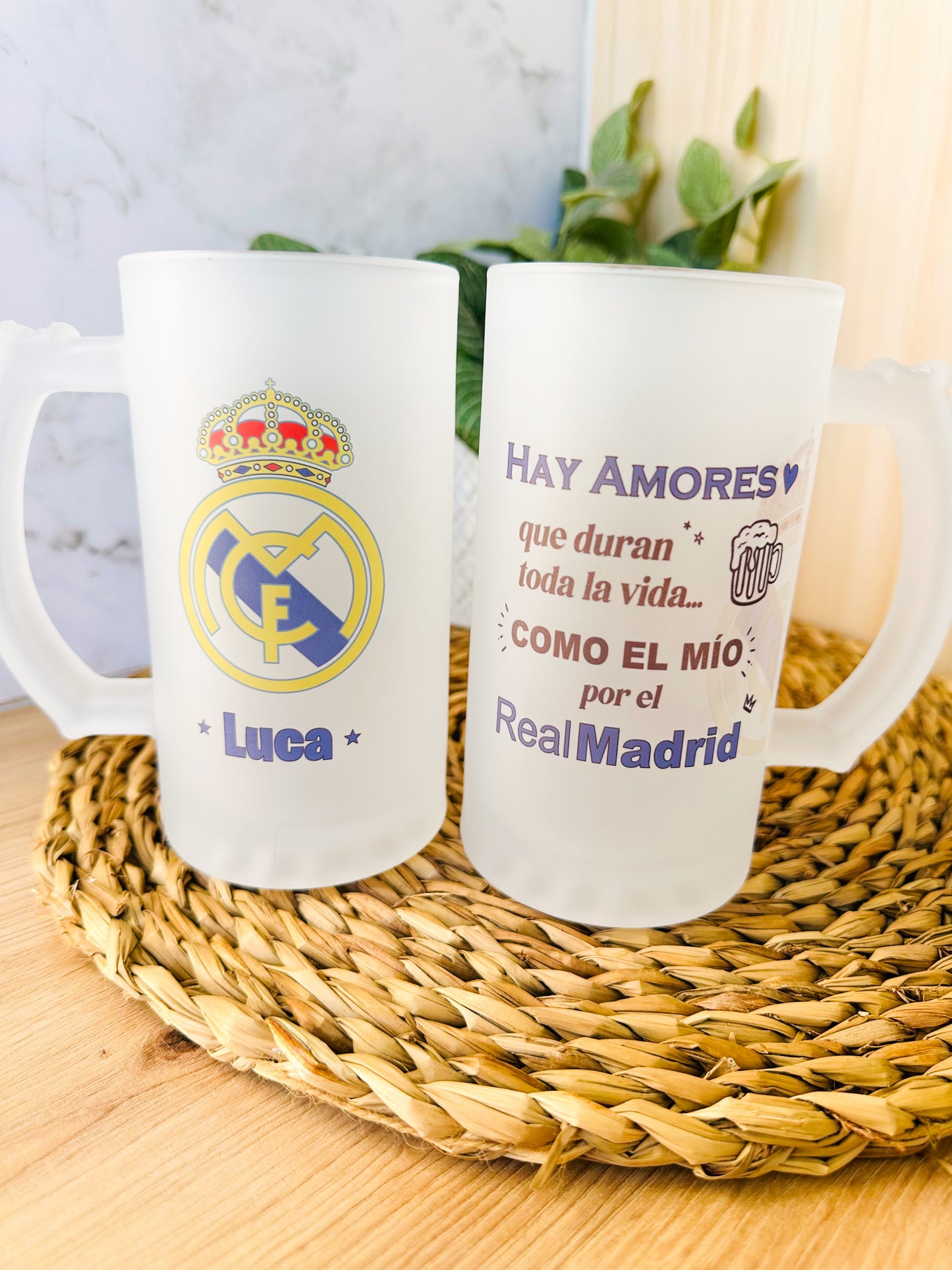 🍺Jarra+Escudo+Nombre+ Envío→ 19,95 €⚽