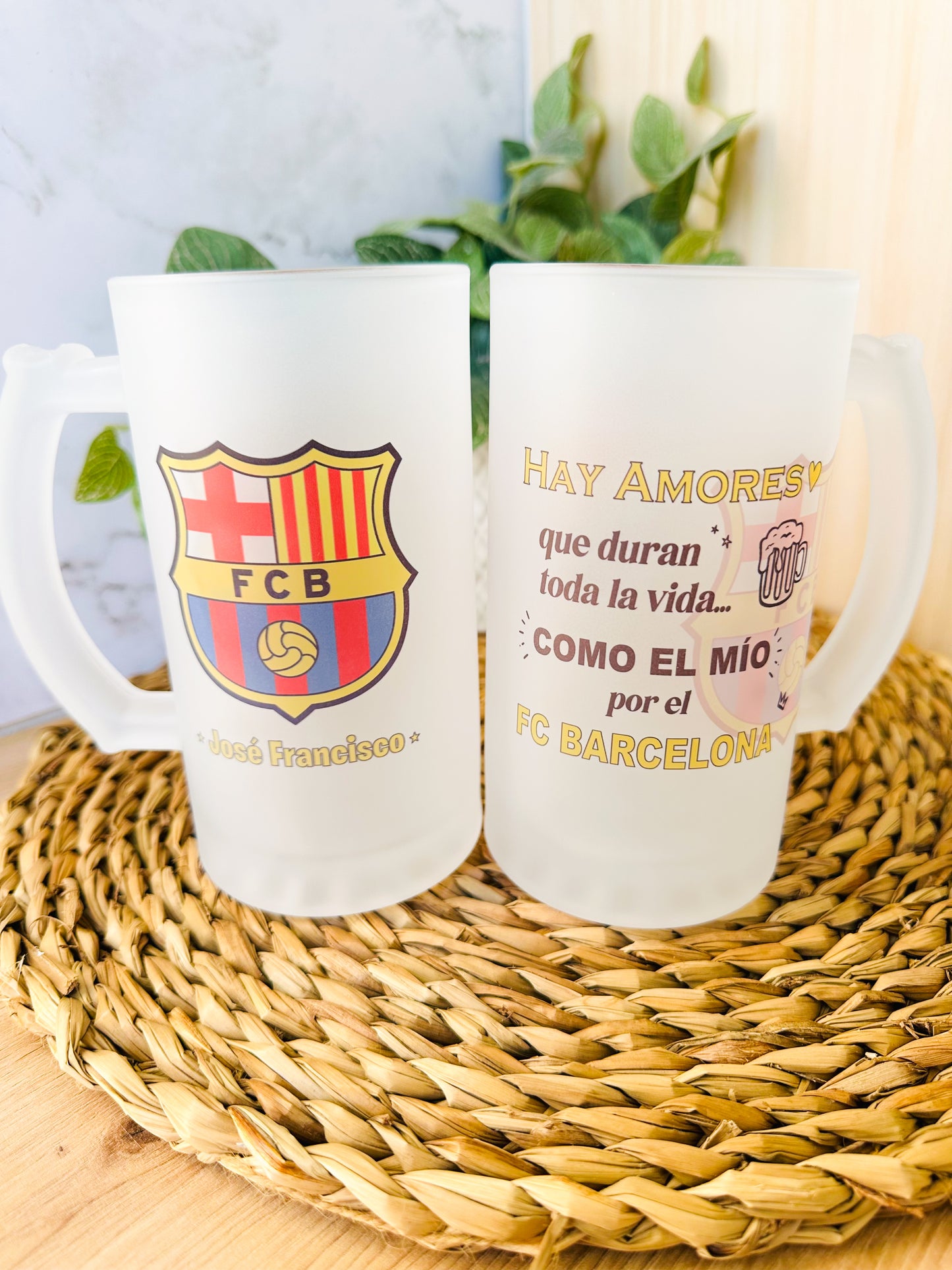 🍺Jarra+Escudo+Nombre+ Envío→ 19,95 €⚽