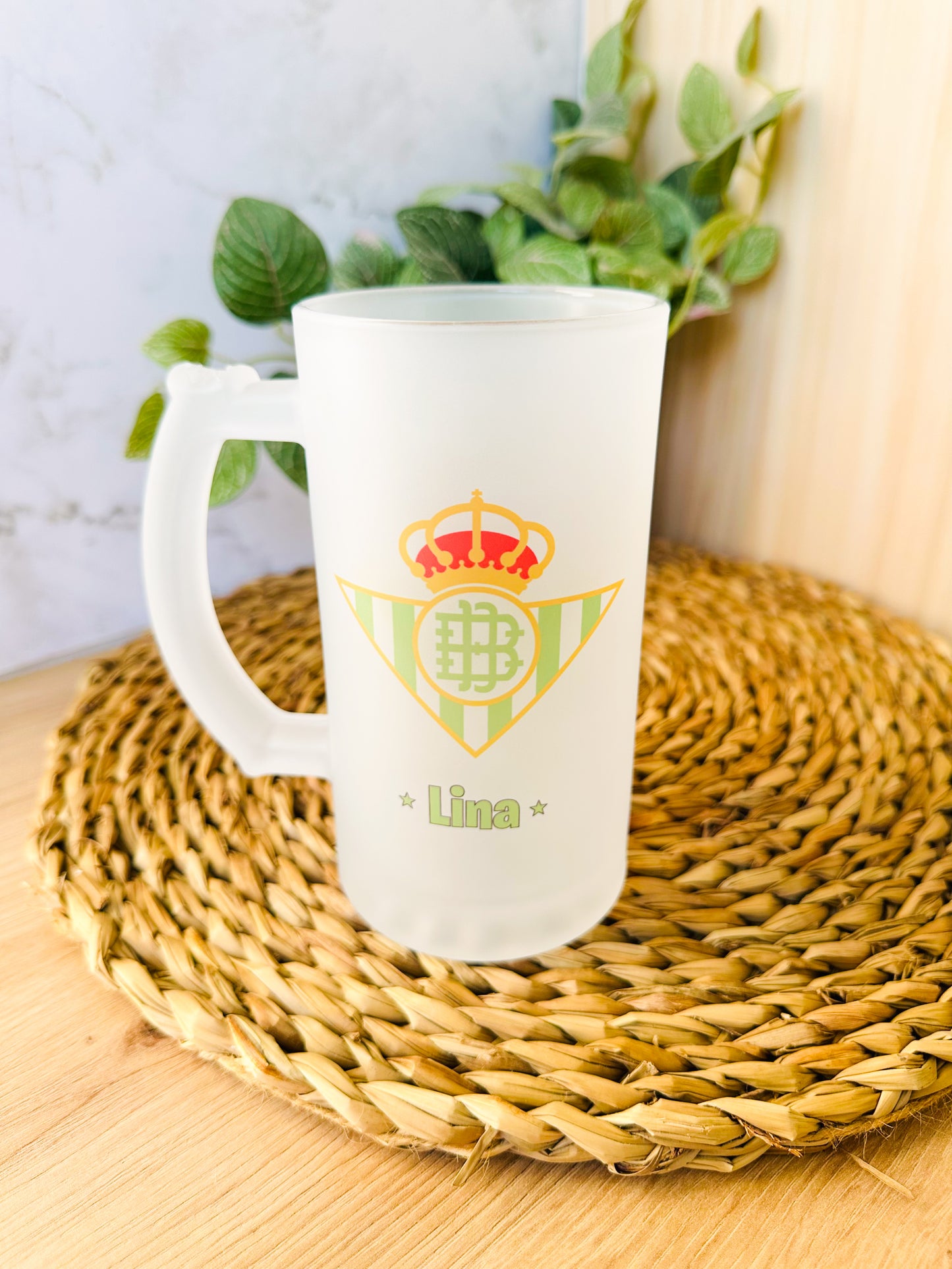 🍺Jarra+Escudo+Nombre+ Envío→ 19,95 €⚽