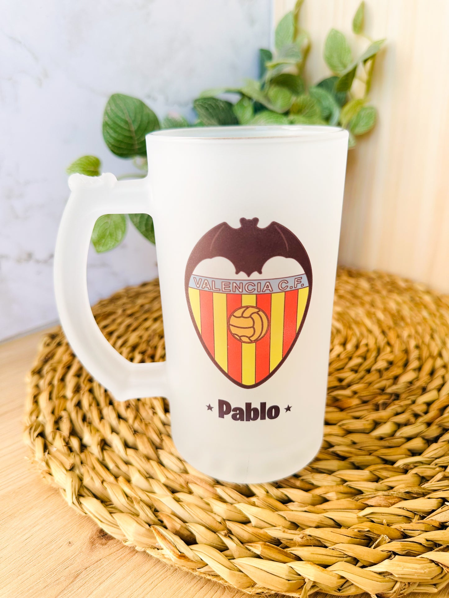 🍺Jarra+Escudo+Nombre+ Envío→ 19,95 €⚽