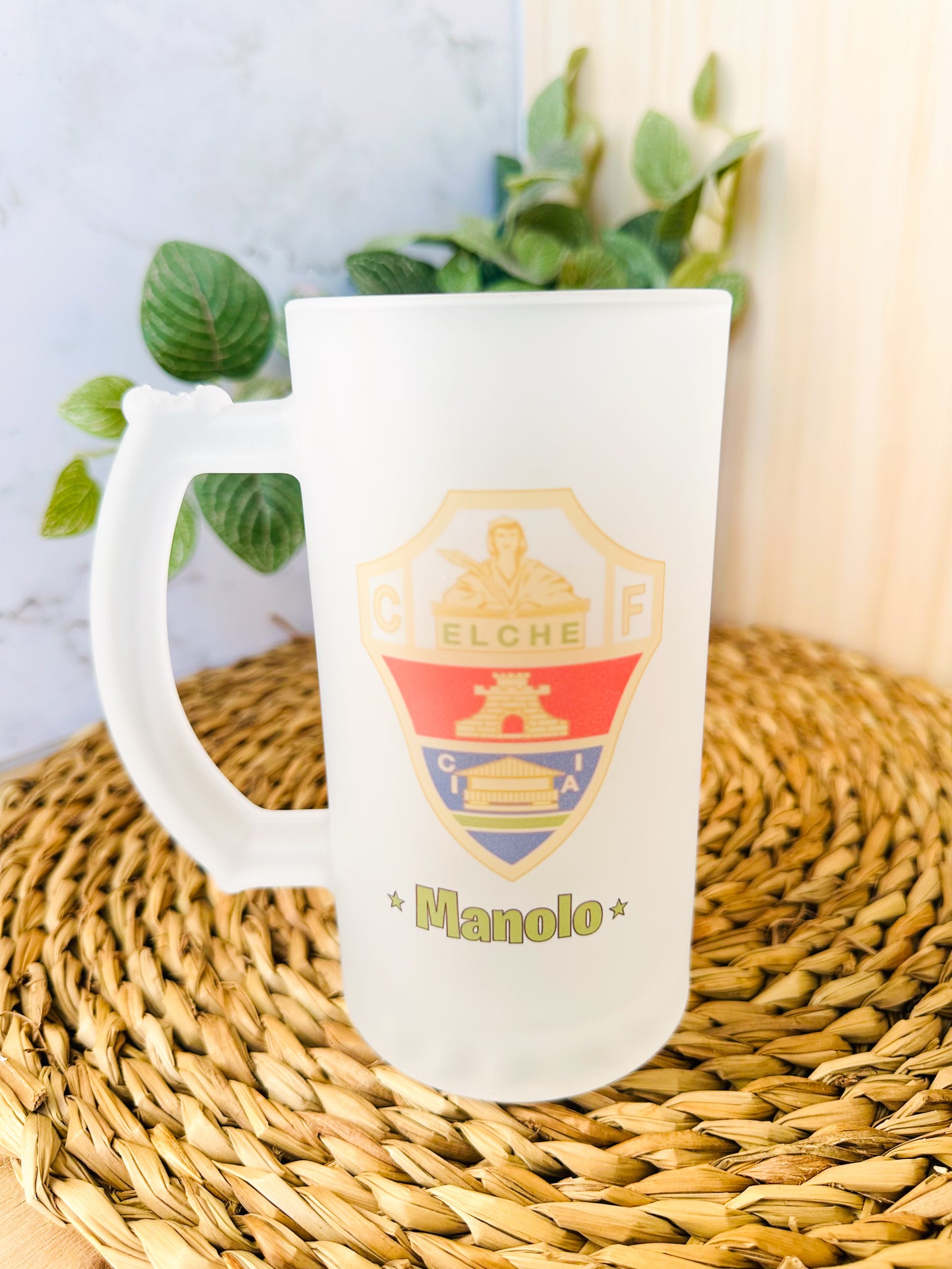 🍺Jarra+Escudo+Nombre+ Envío→ 19,95 €⚽