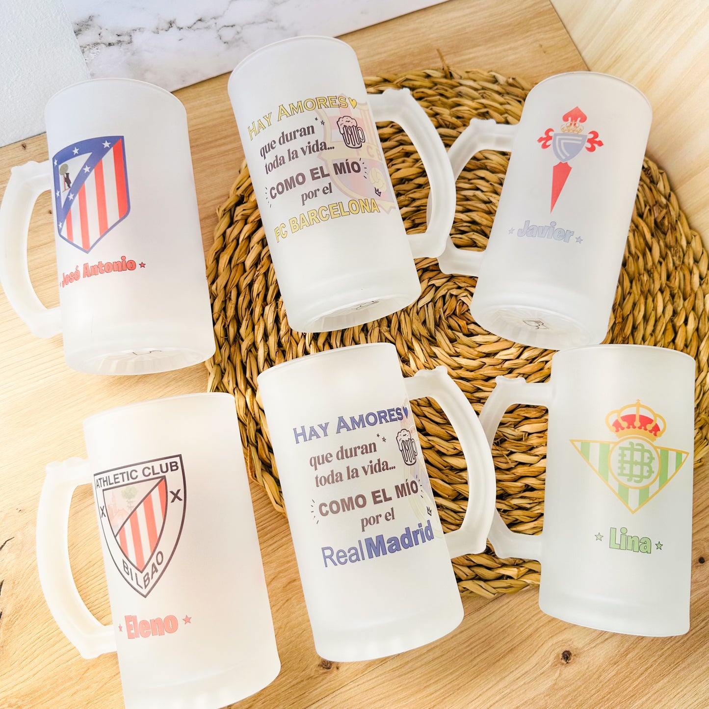 🍺Jarra+Escudo+Nombre+ Envío→ 19,95 €⚽