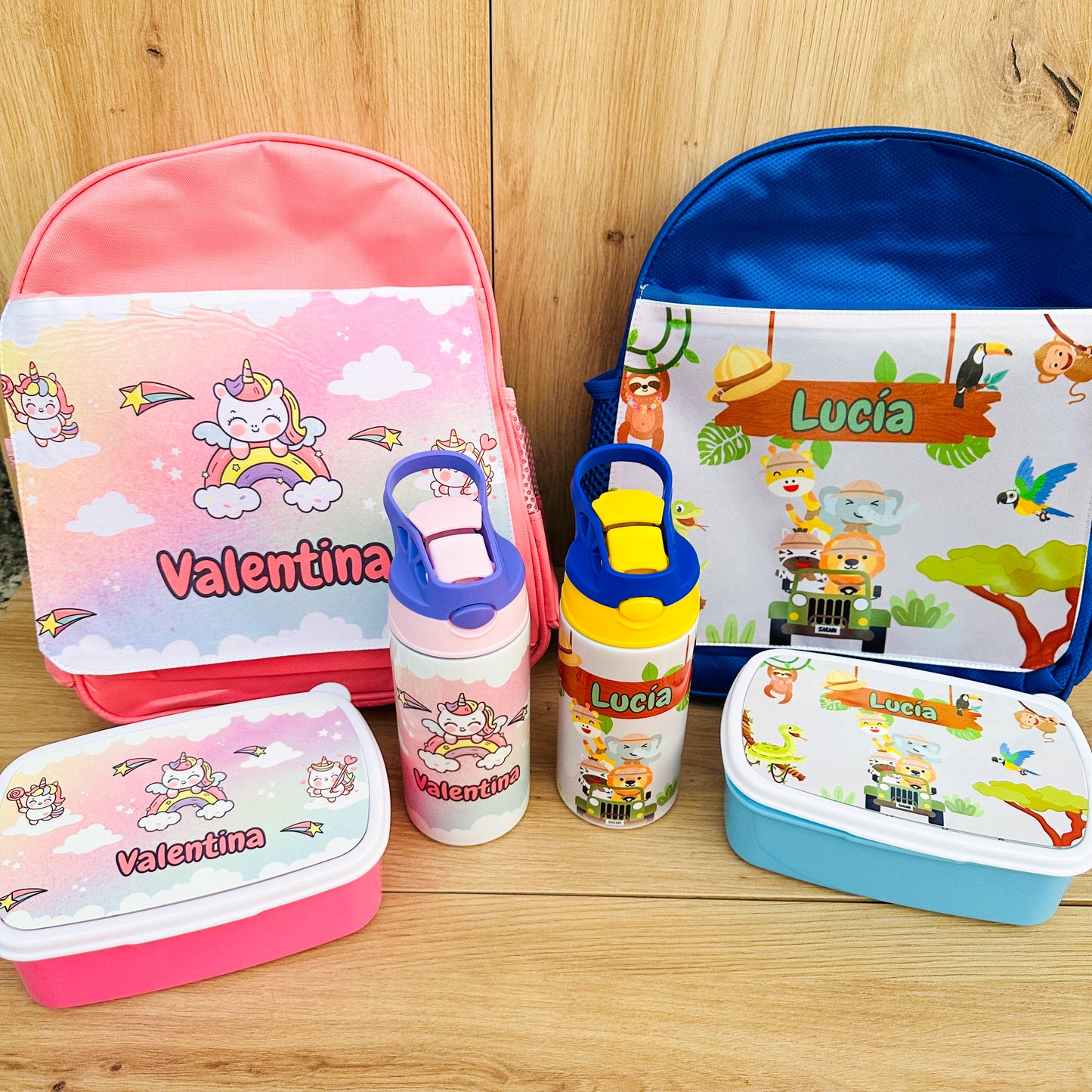 Pack Mochila + Botella + Fiambrera Infantil Personalizado