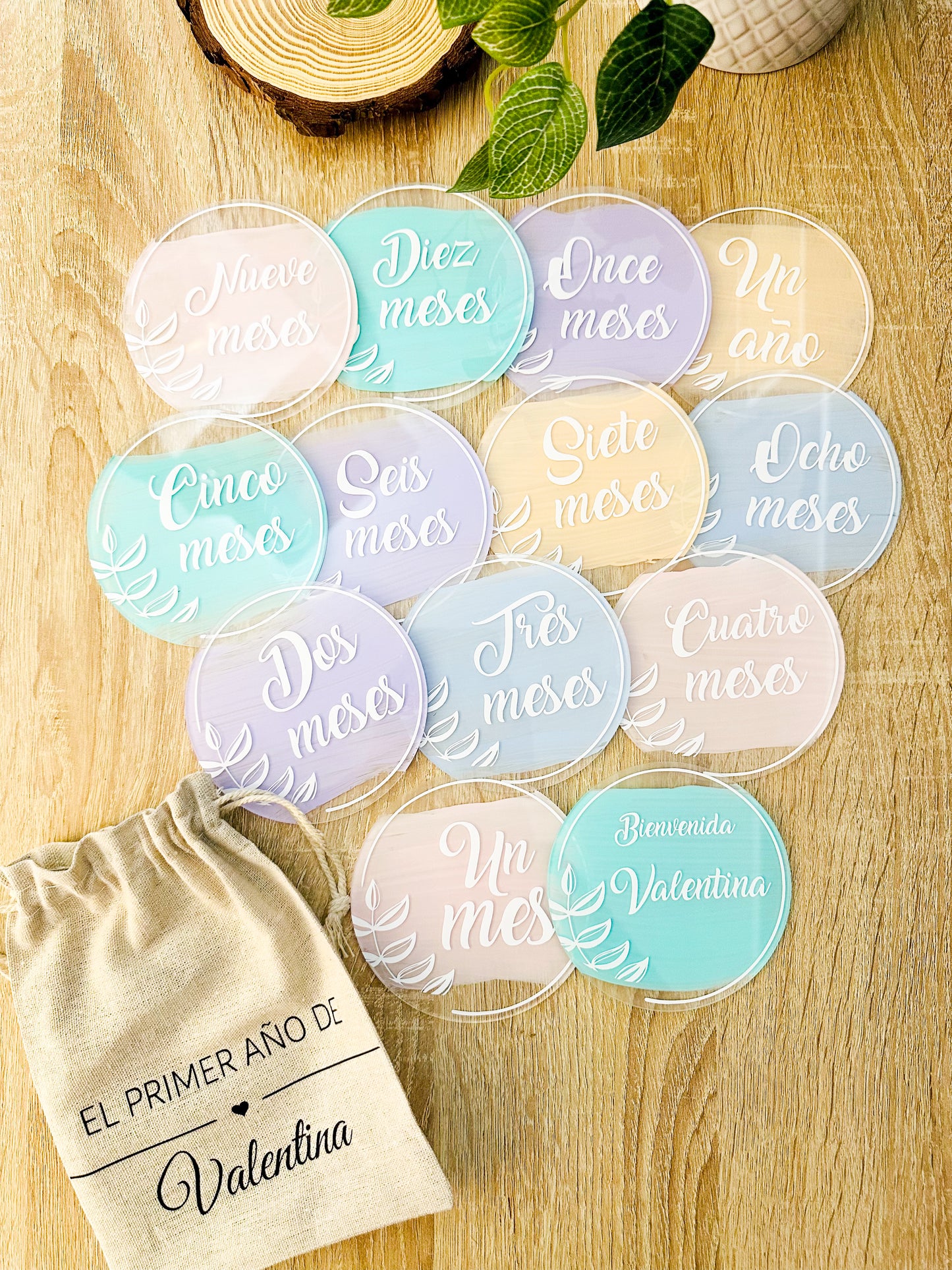 Placas Cumple meses acrílico