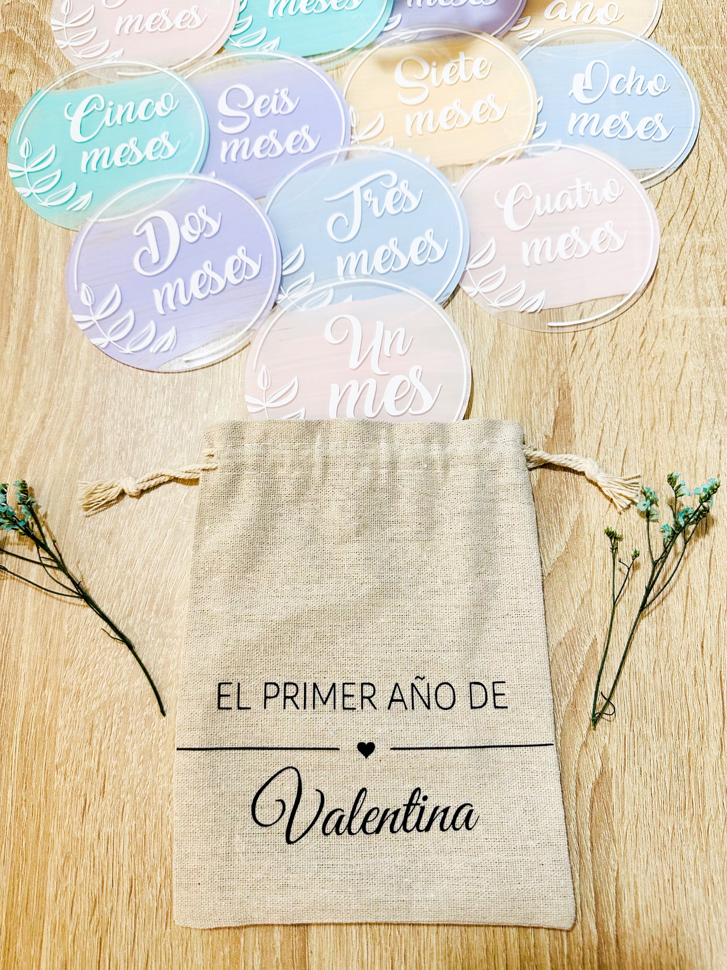 Placas Cumple meses acrílico