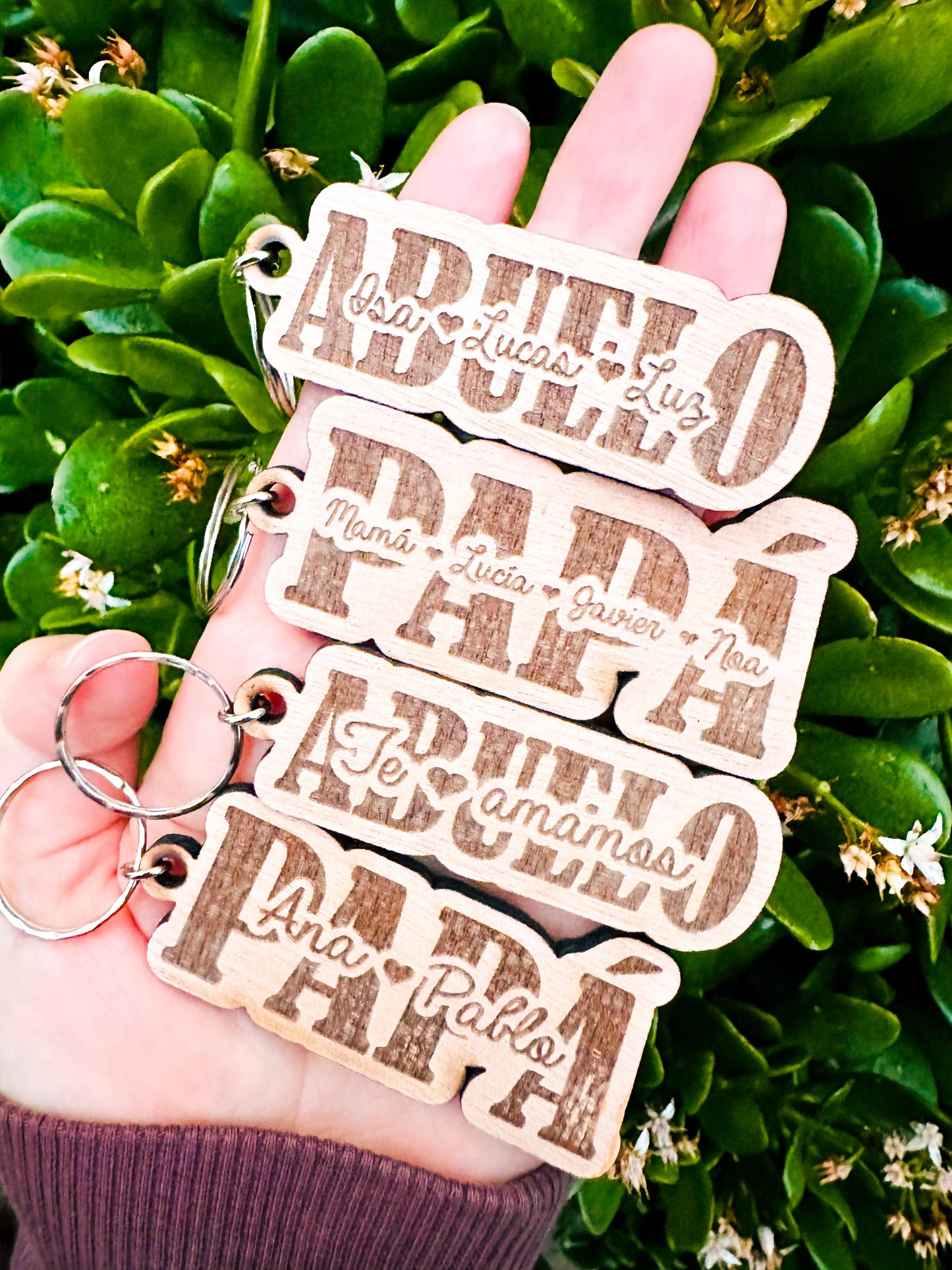 Llaveros Personalizados Papá, Mamá, Abuelo o Abuela