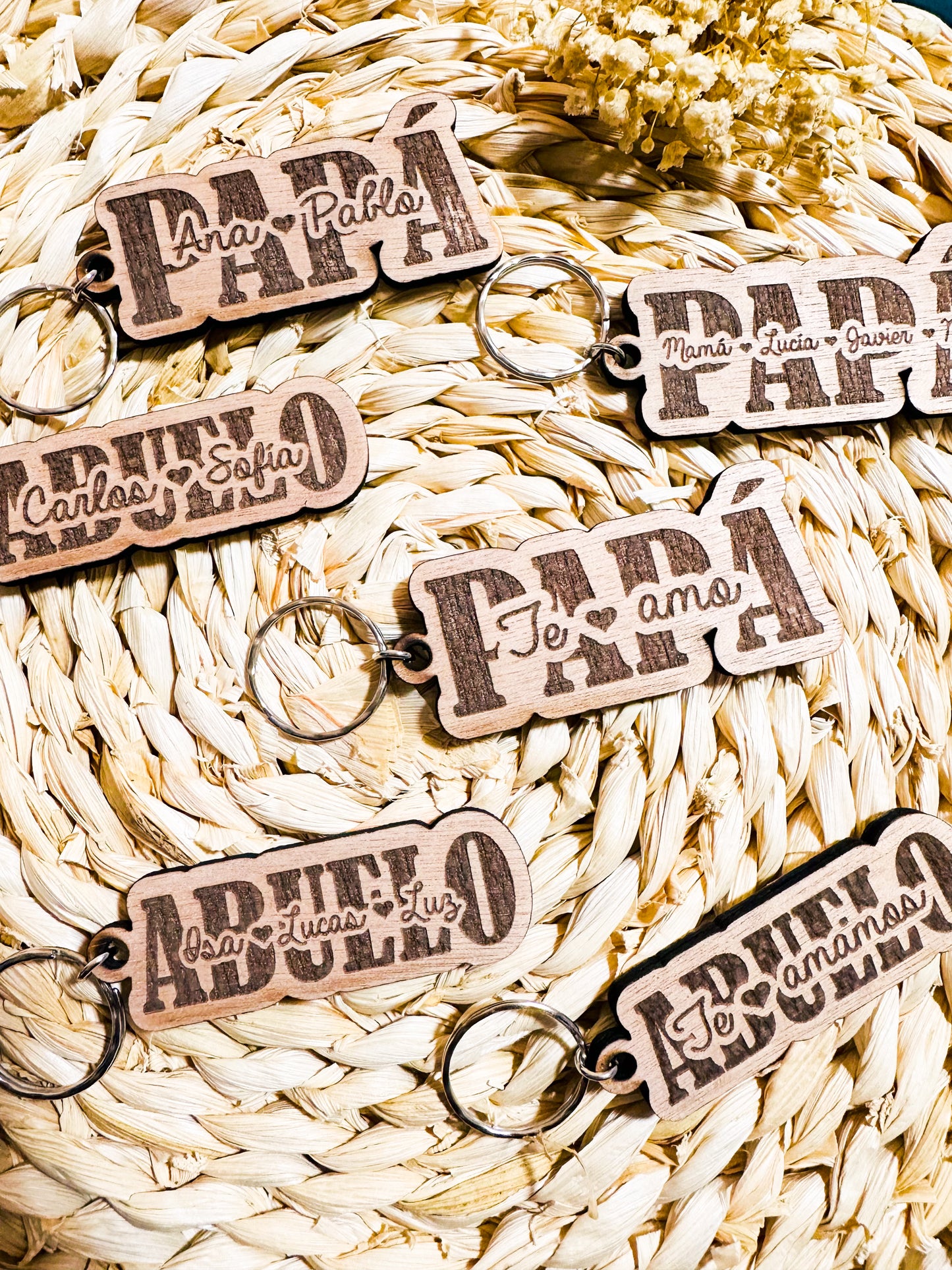 Llaveros de madera Papá/Abuelo