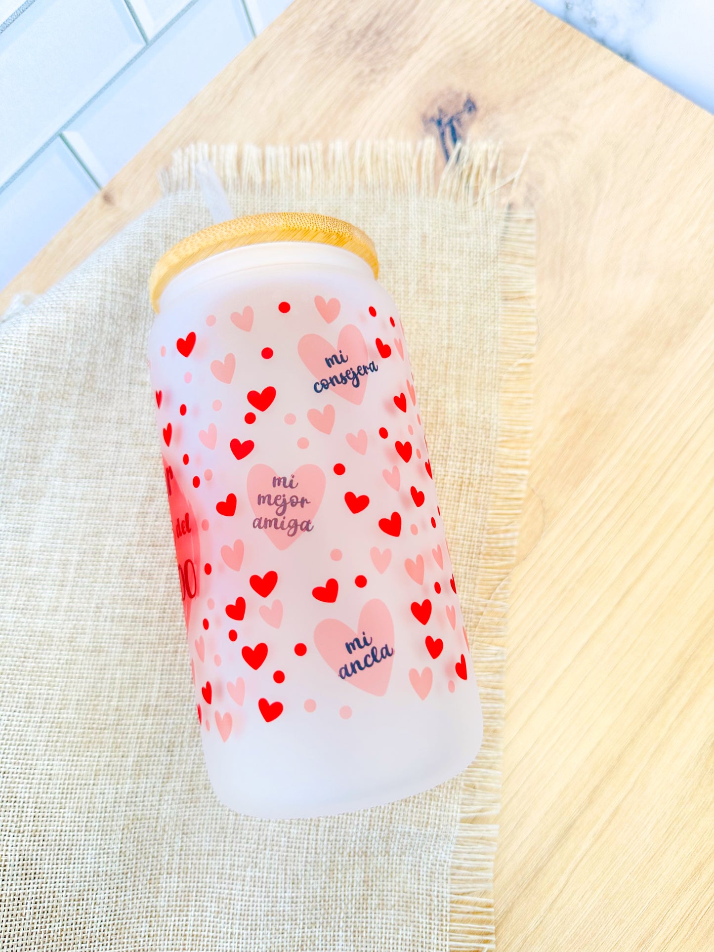 Vaso tapa bambú "Mejor madre del mundo"