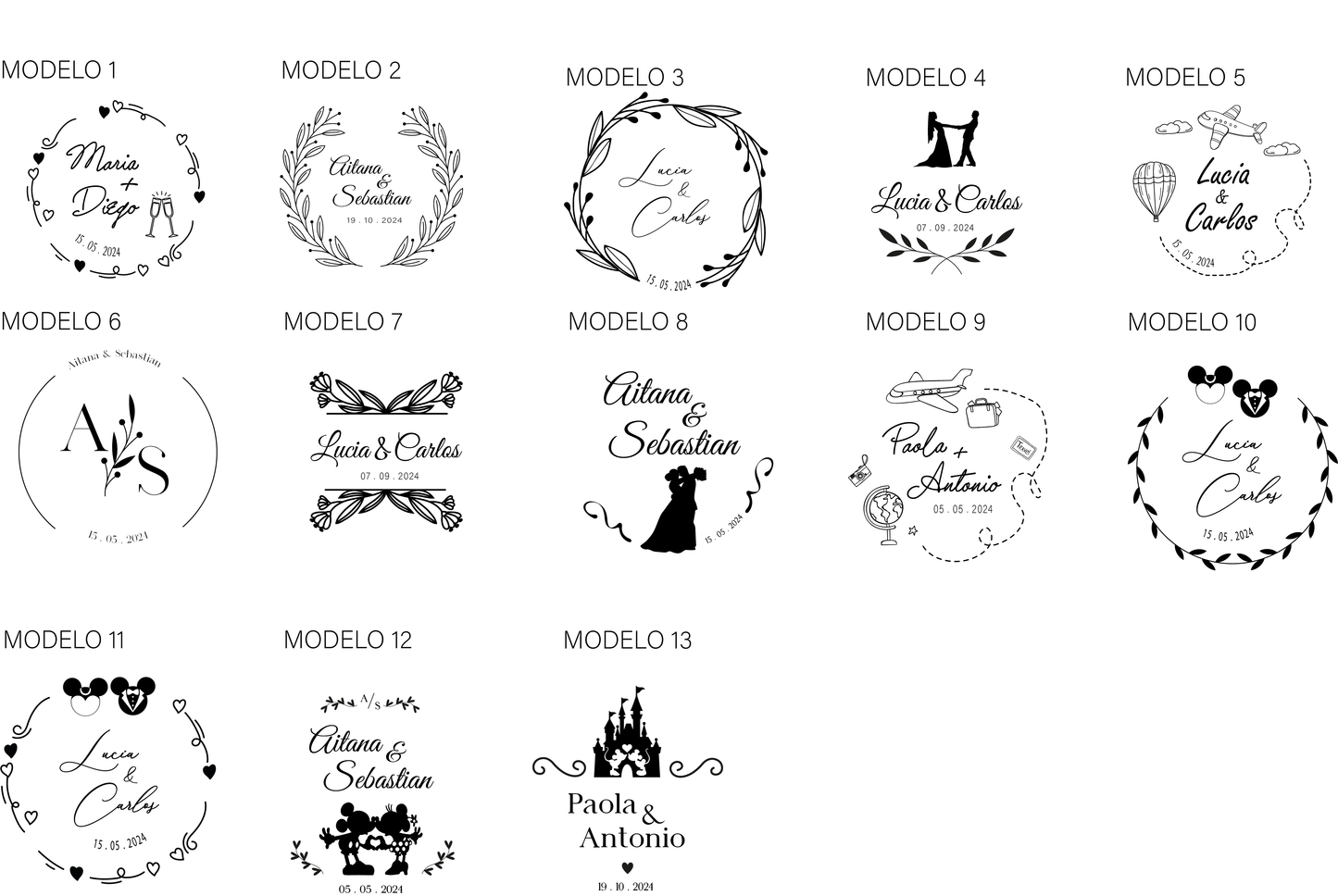 Llaveros de madera Boda