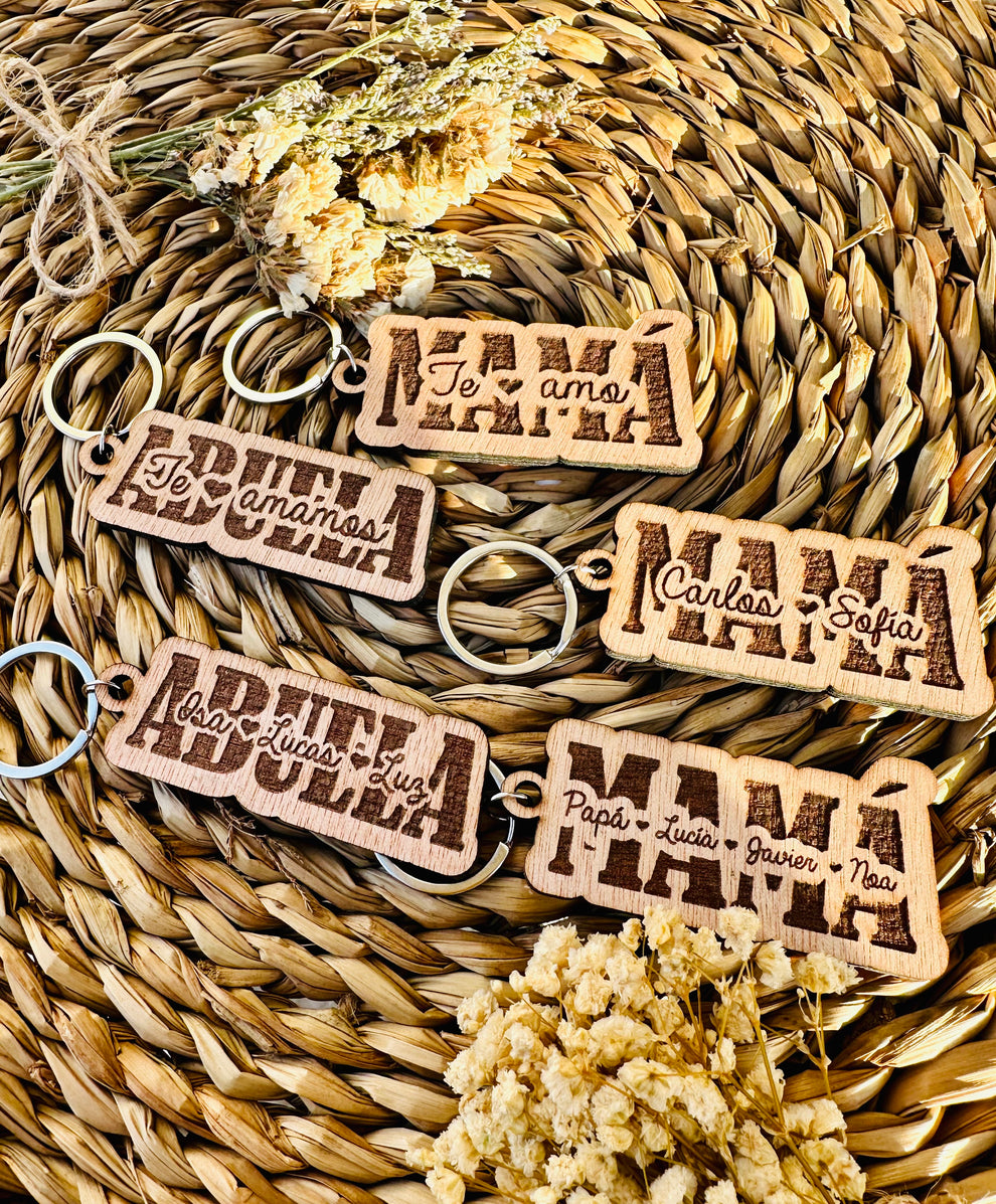 Llaveros Personalizados Papá, Mamá, Abuelo o Abuela