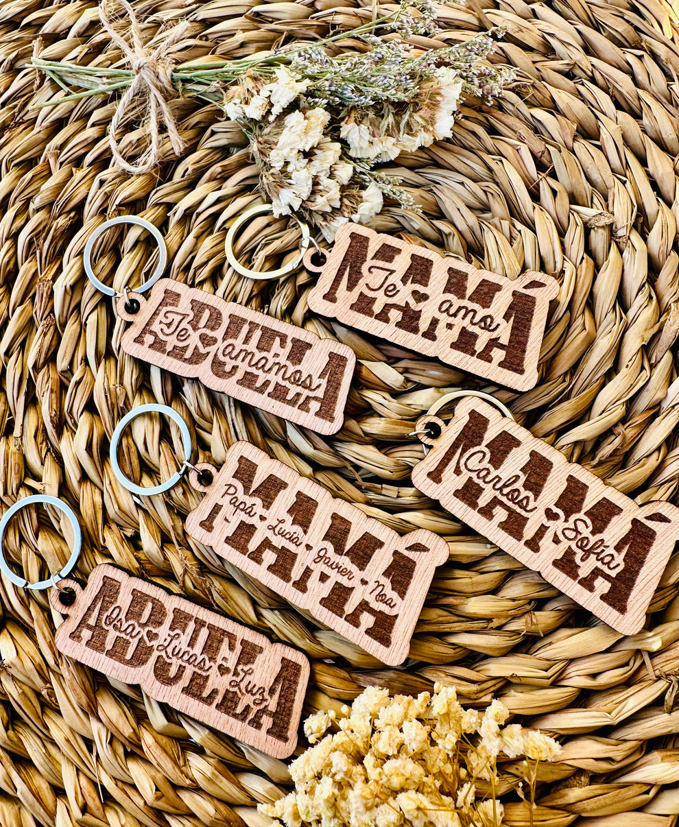 Llaveros Personalizados Papá, Mamá, Abuelo o Abuela