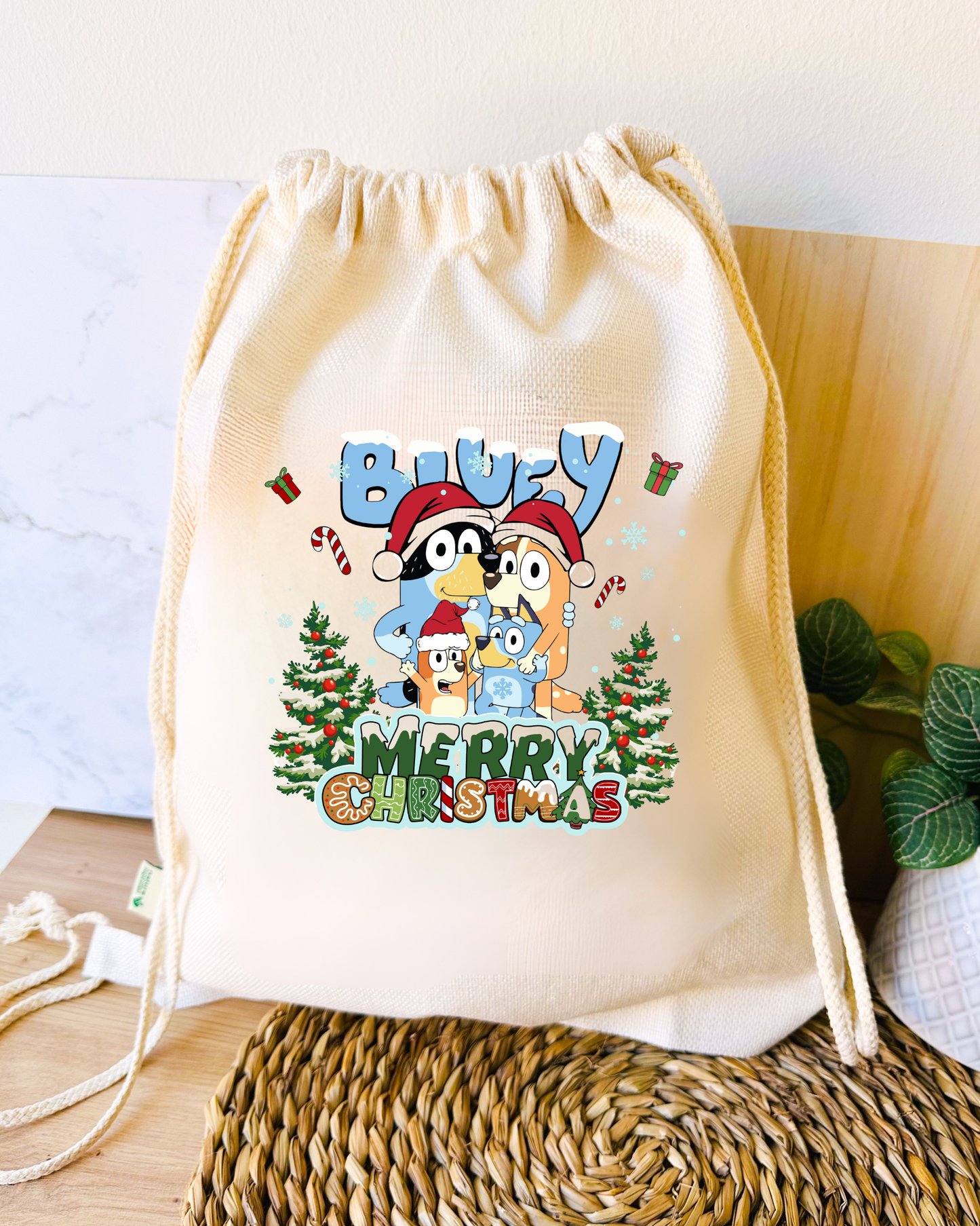 Tote Bag o Mochila Navideña Bluey