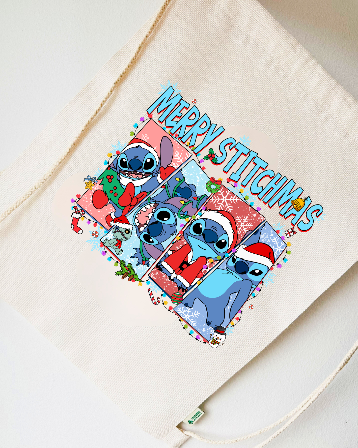 Tote Bag o Mochila Navideña Stitch