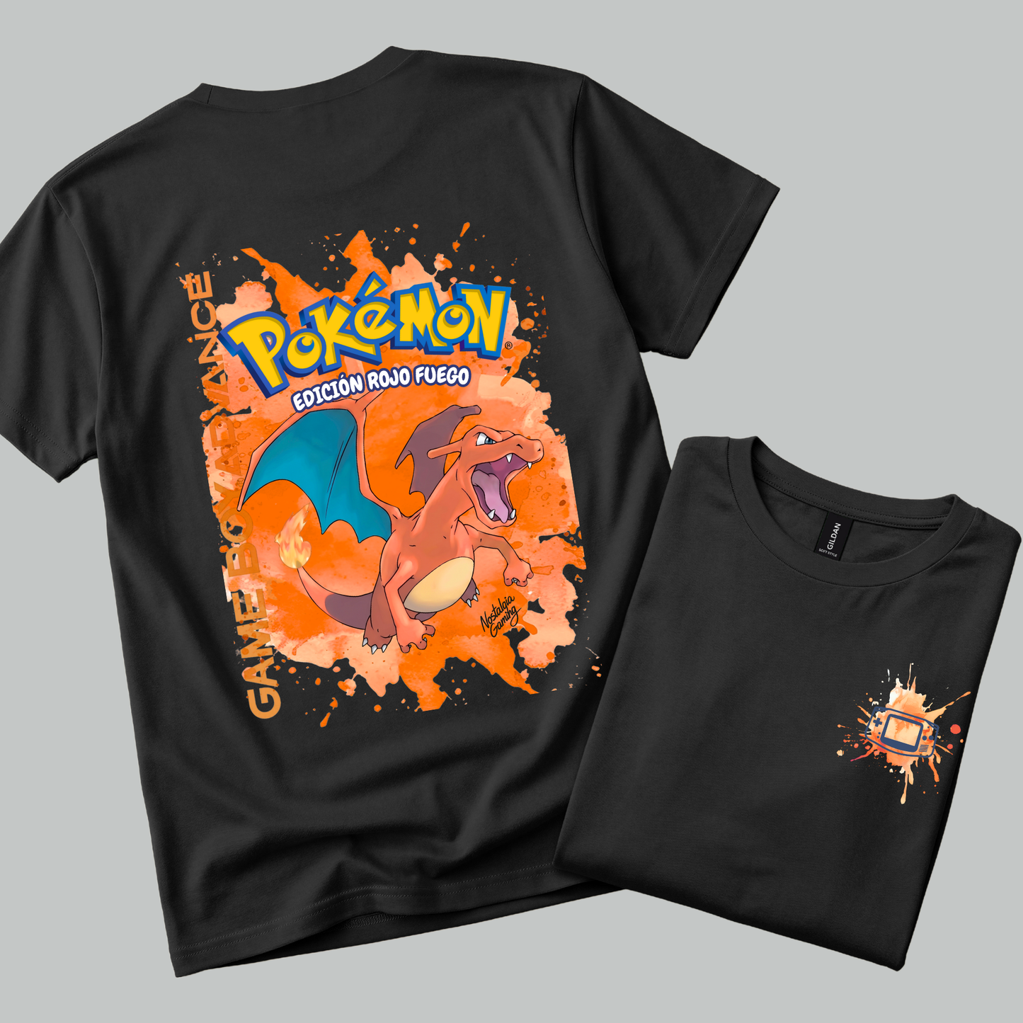 Camiseta Pokémon Rojo Fuego