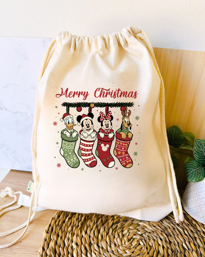 Tote Bag o Mochila Navideña Mickey y Amigos