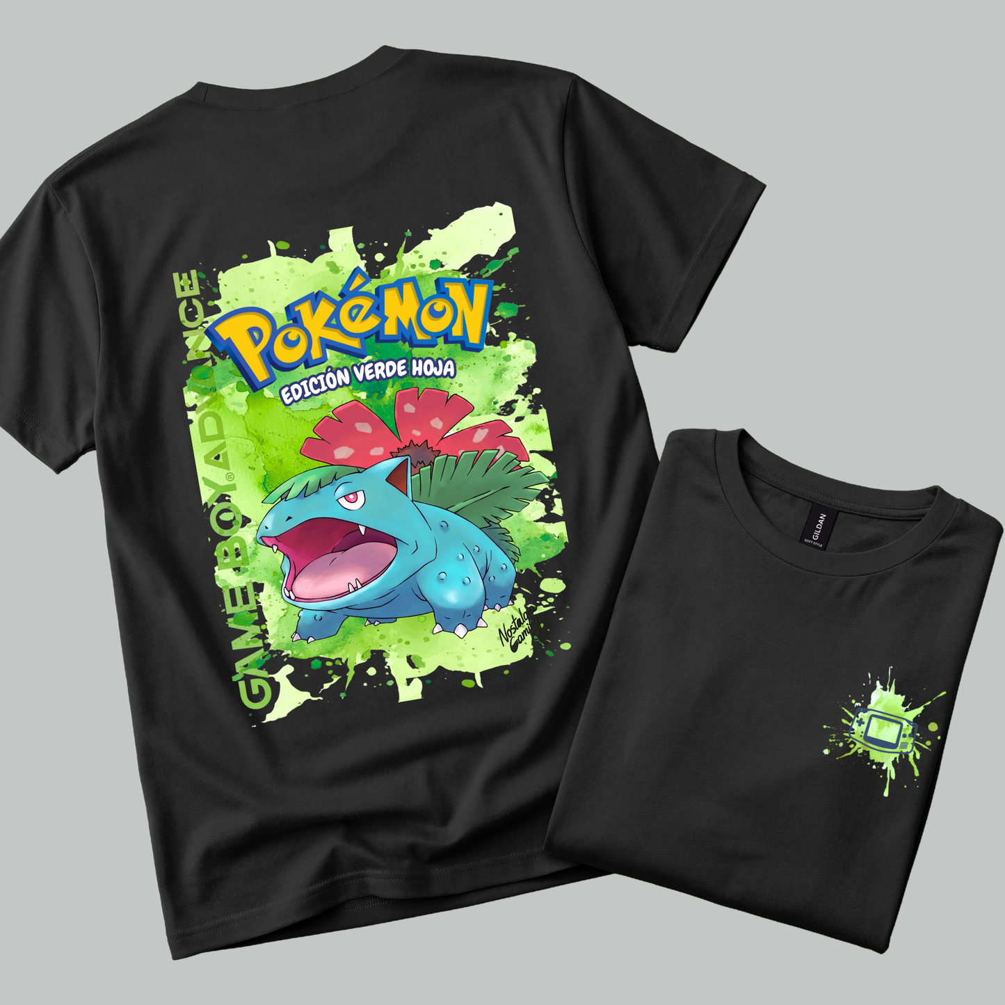 Camiseta Pokémon Verde Hoja