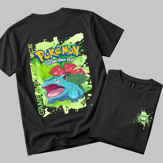 Camiseta Pokémon Verde Hoja