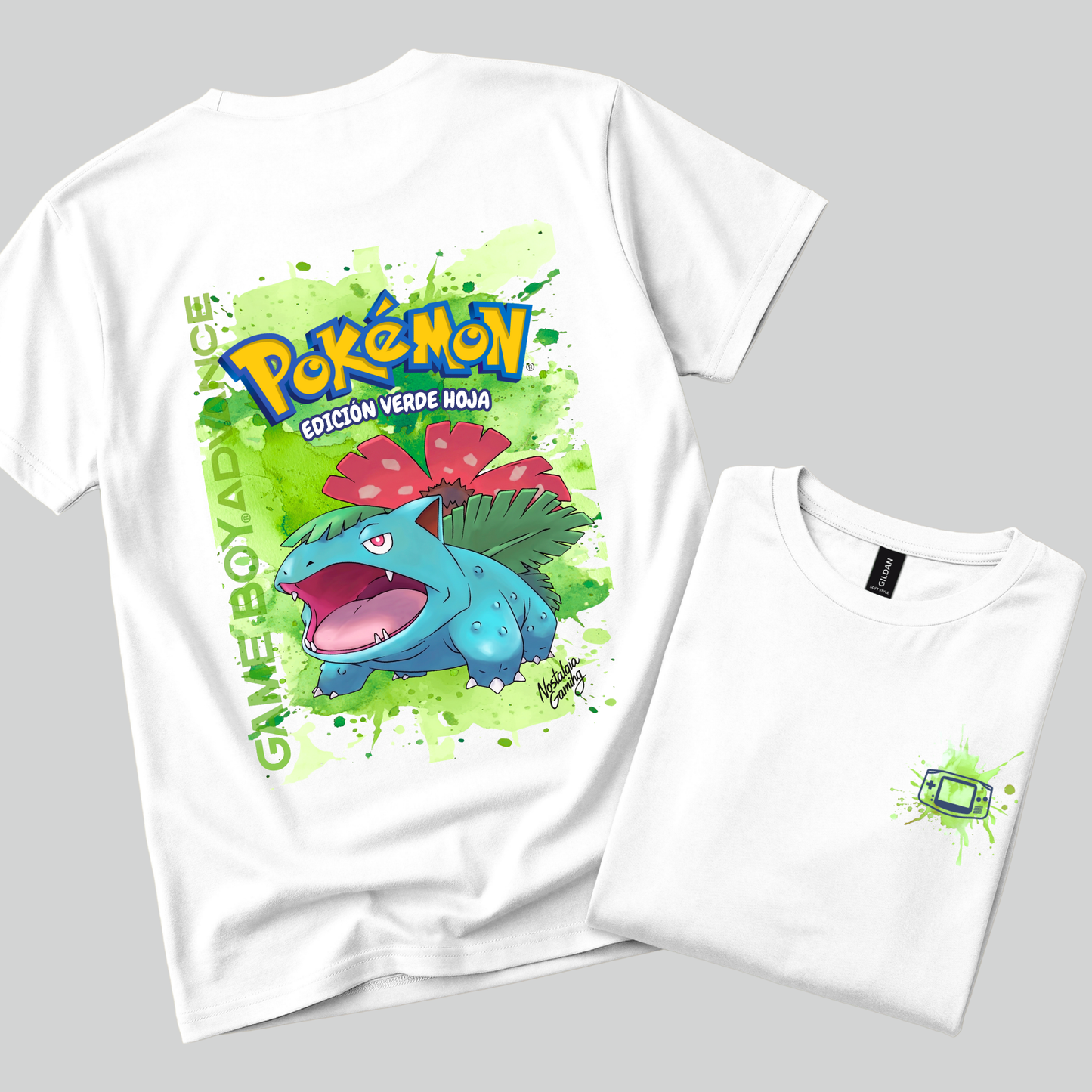 Camiseta Pokémon Verde Hoja