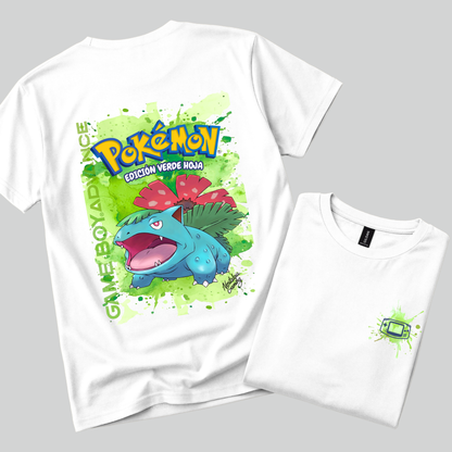 Camiseta Pokémon Verde Hoja