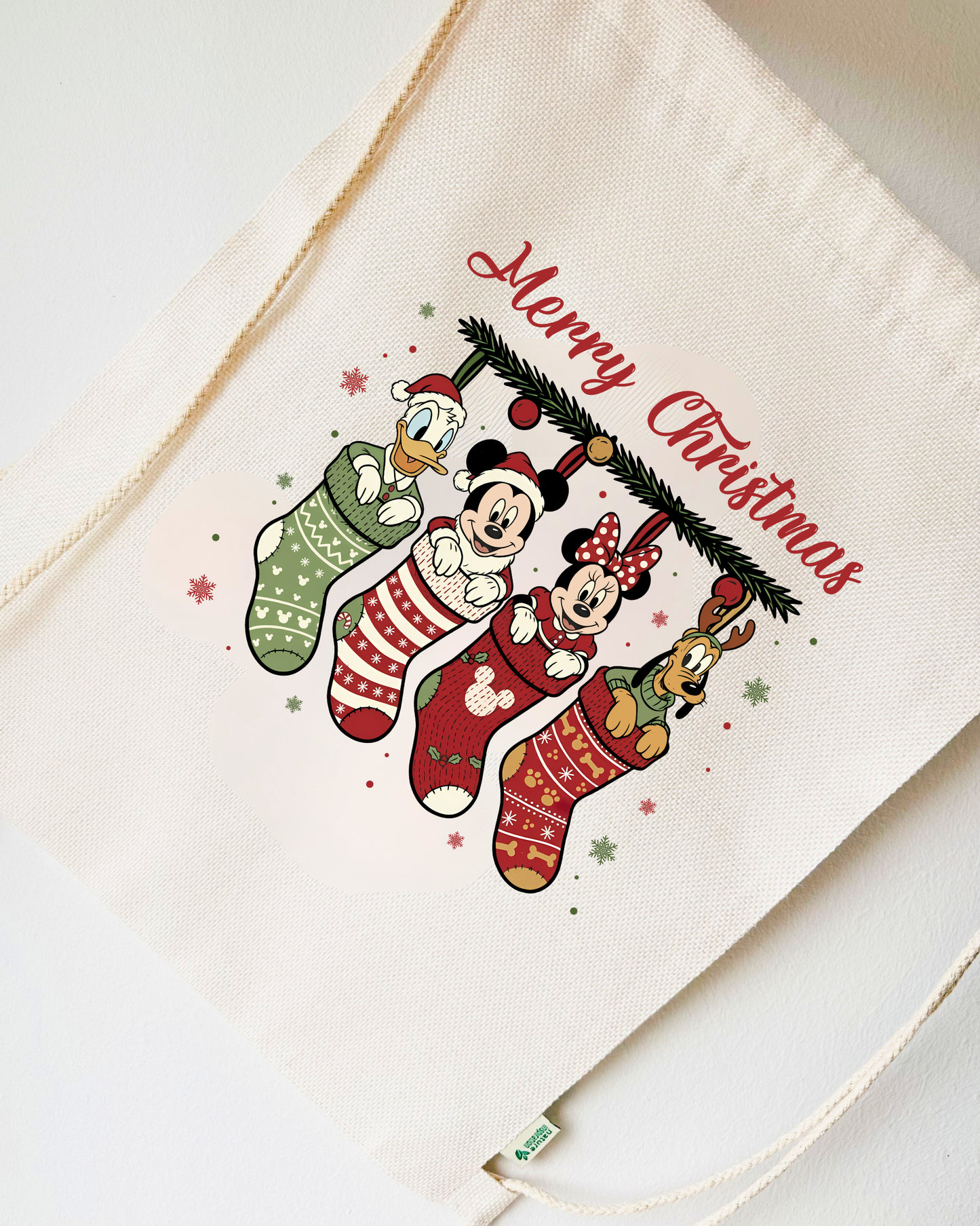 Tote Bag o Mochila Navideña Mickey y Amigos