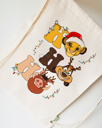 Tote Bag o Mochila Navideña “Ho Ho Ho” edición Rey León