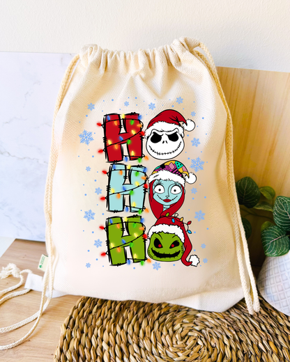 Tote Bag o Mochila Navideña “Ho Ho Ho” edición Pesadilla Antes de Navidad