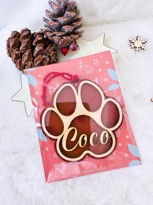 🐾Adorno de huella con nombre de tu mascota