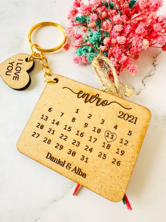 Llavero calendario personalizado