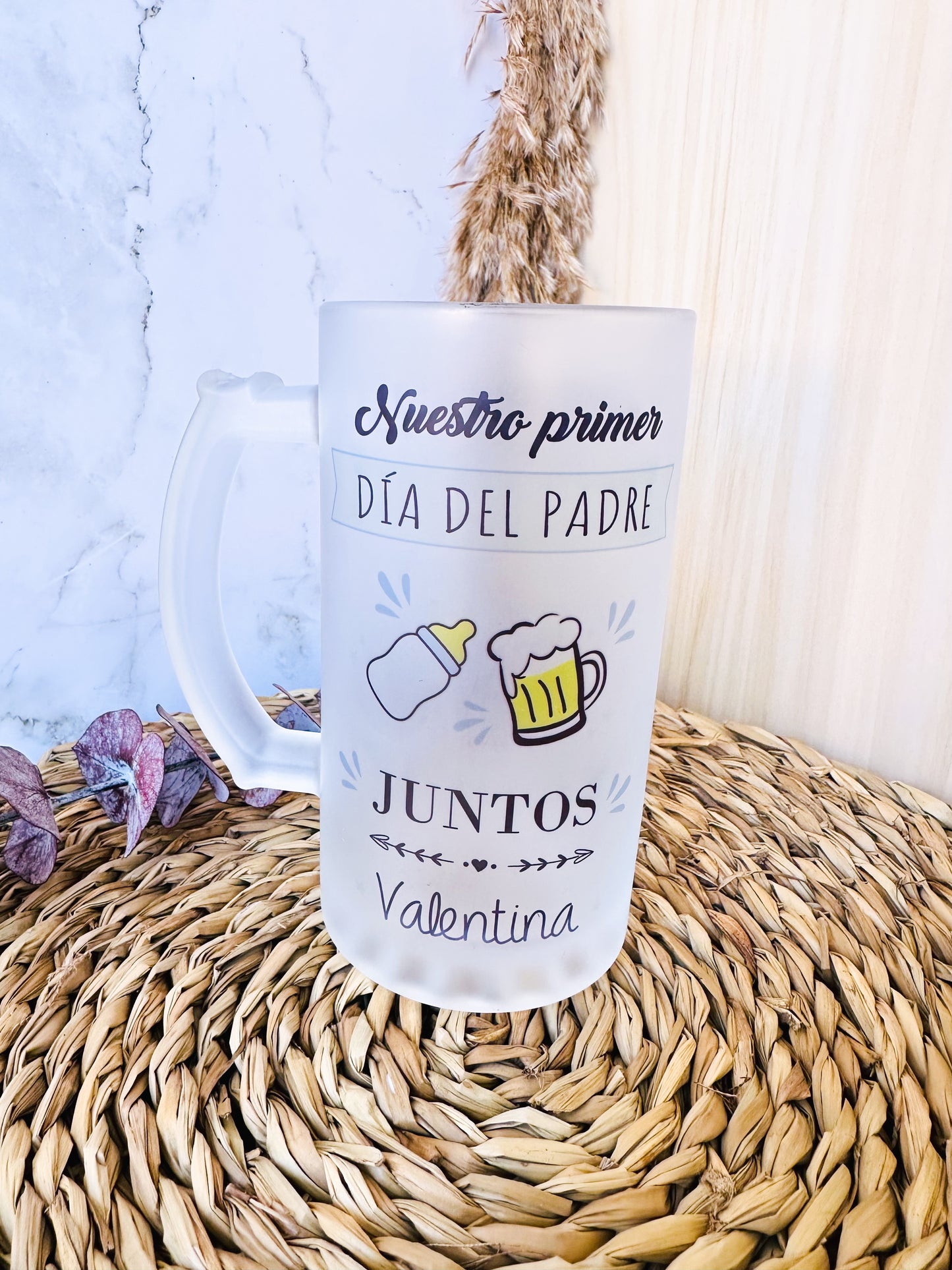 Jarra de cerveza personalizada "Primer día del padre"