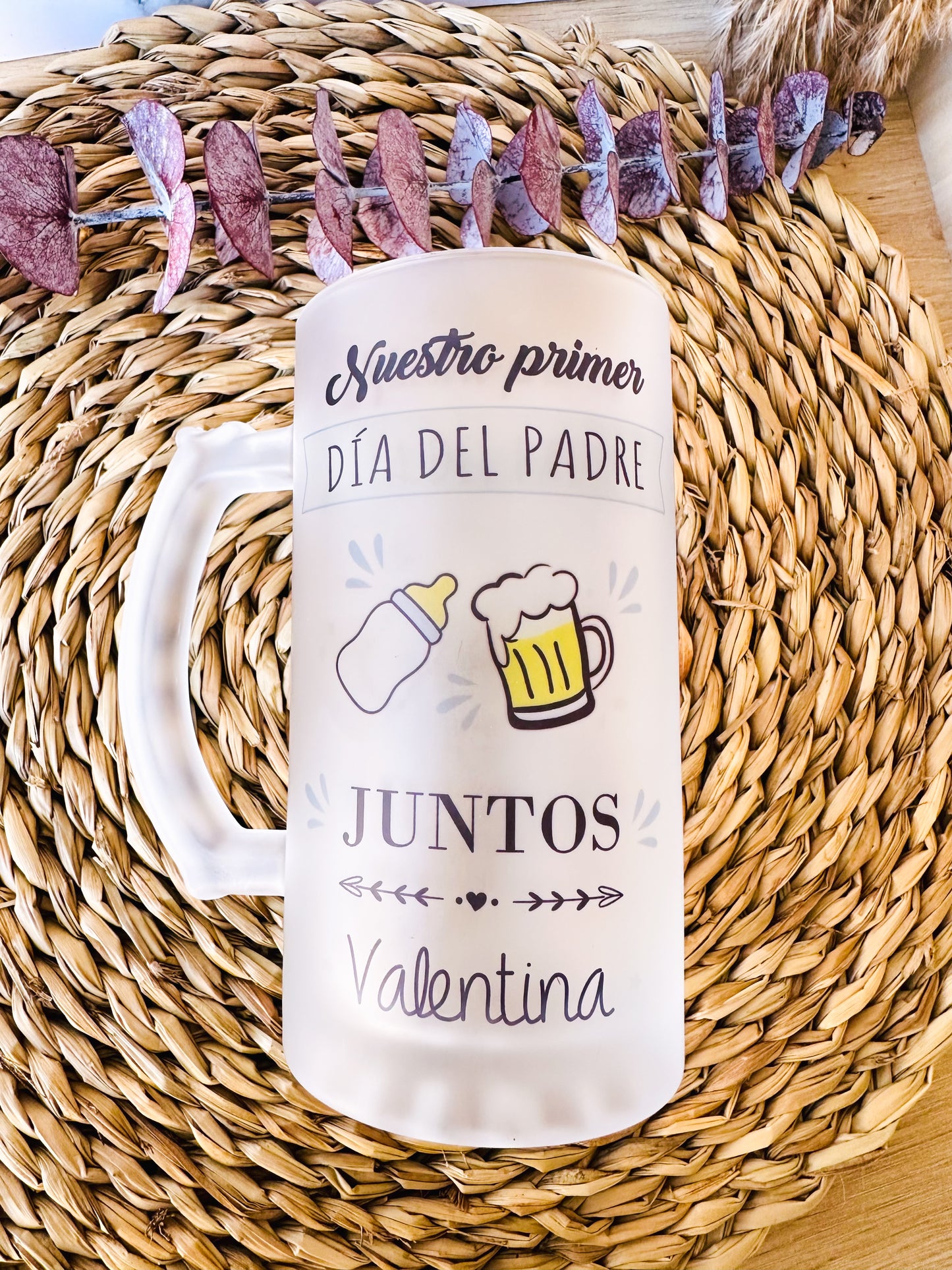 Jarra de cerveza personalizada "Primer día del padre"