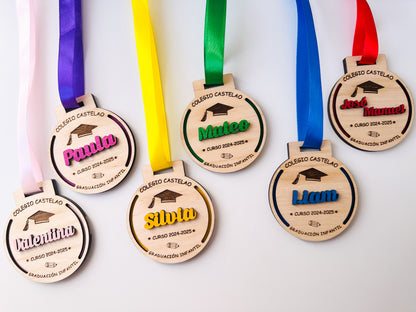 Medallas Graduación niños personalizada