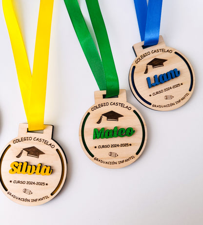 Medallas Graduación niños personalizada