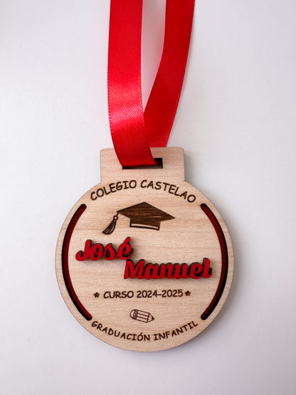Medallas Graduación niños personalizada