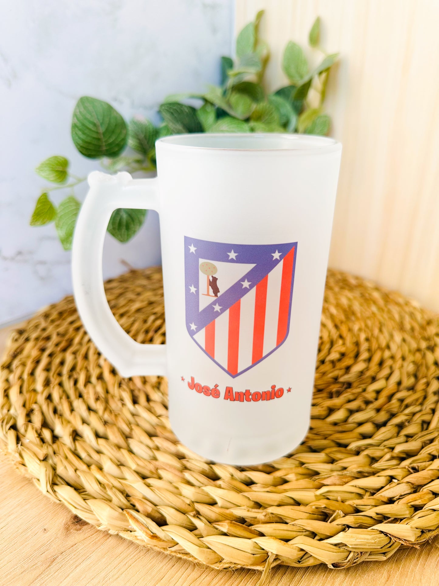 🍺Jarra+Escudo+Nombre+ Envío→ 19,95 €⚽