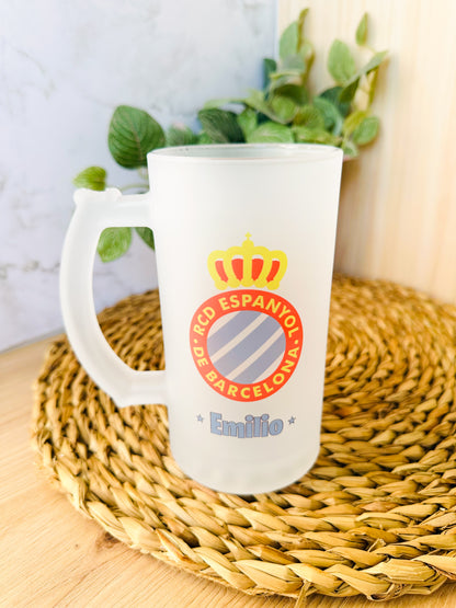 🍺Jarra+Escudo+Nombre+ Envío→ 19,95 €⚽