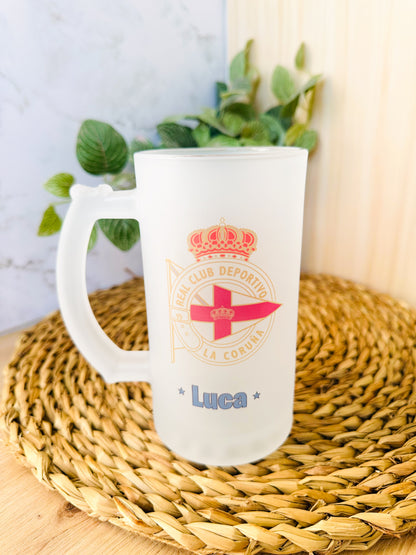 🍺Jarra+Escudo+Nombre+ Envío→ 19,95 €⚽
