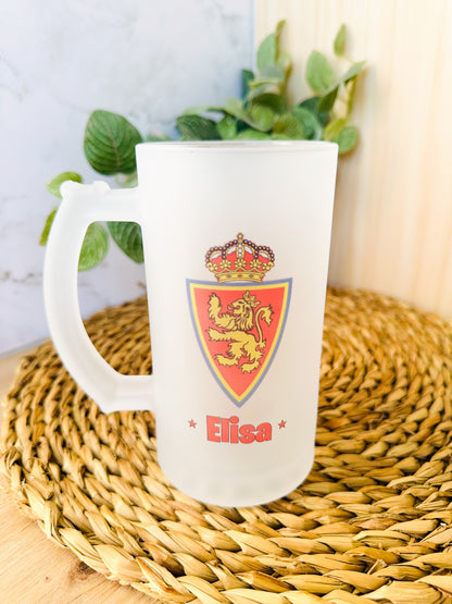 🍺Jarra+Escudo+Nombre+ Envío→ 19,95 €⚽