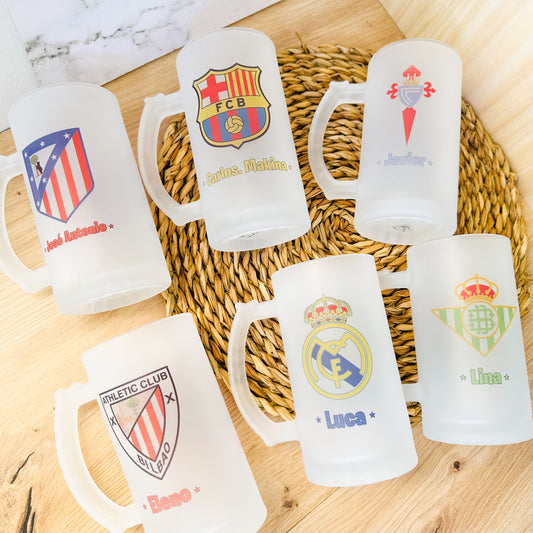 🍺Jarra+Escudo+Nombre+ Envío→ 19,95 €⚽