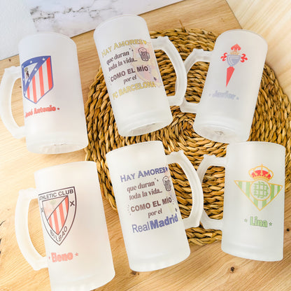 🍺Jarra+Escudo+Nombre+ Envío→ 19,95 €⚽