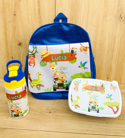 Pack Mochila + Botella + Fiambrera Infantil Personalizado