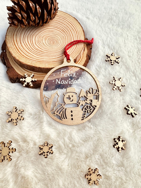 Adorno de Navidad en Madera y Acrílico