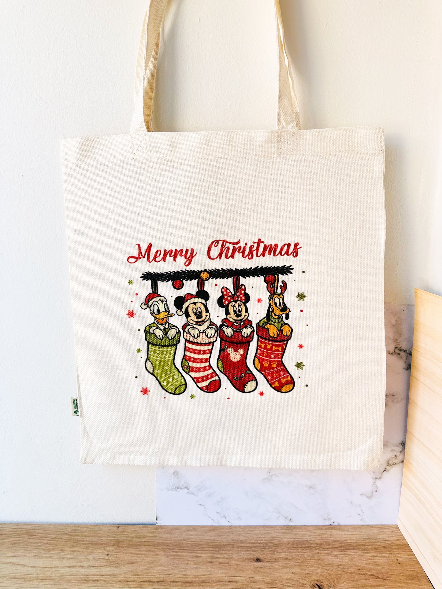 Tote Bag o Mochila Navideña Mickey y Amigos