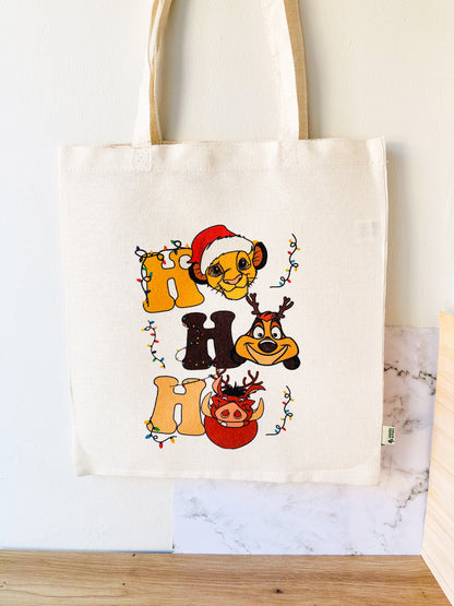 Tote Bag o Mochila Navideña “Ho Ho Ho” edición Rey León
