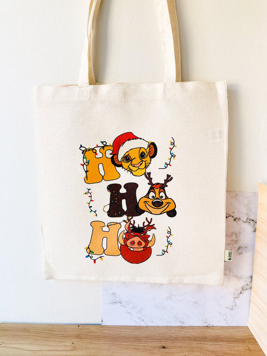 Tote Bag o Mochila Navideña “Ho Ho Ho” edición Rey León