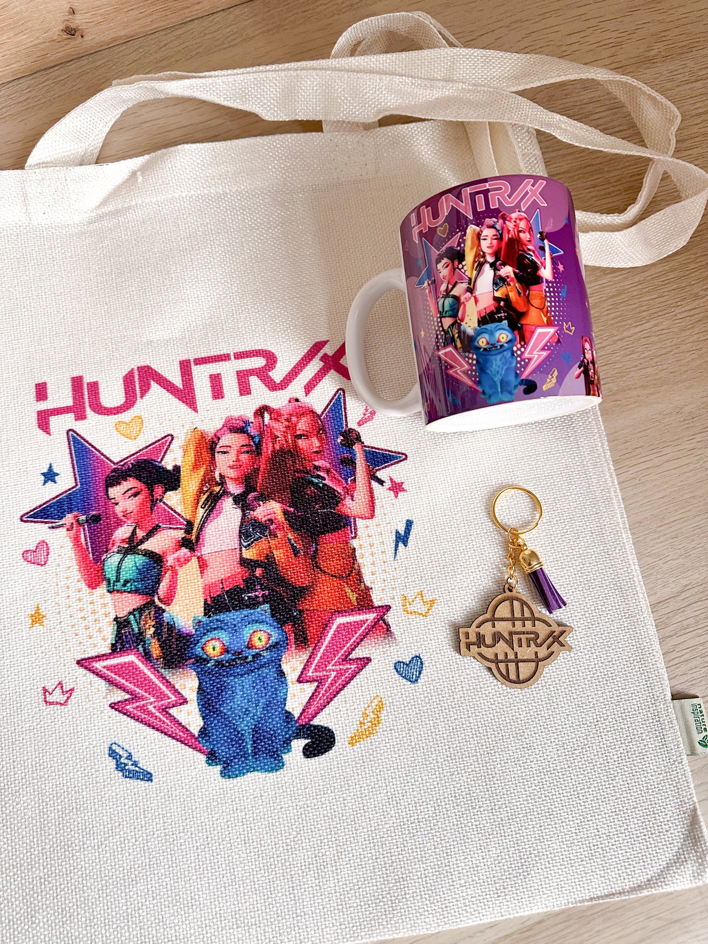💜Pack Huntrix Básico  Tote Bag+Taza+Llavero ⚠️Últimas Unidades⚠️
